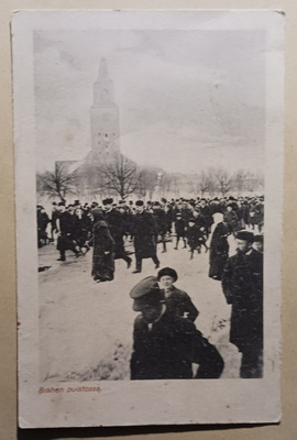 Turku, juhlakulkuetta Brahen puistossa 1907, mv pk, ei p.