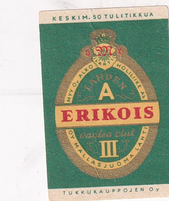 Lahden Erikois A III vaalea olut,      s24