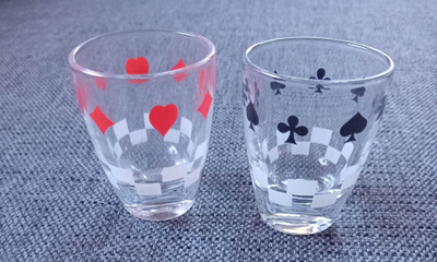 Shottilasit 2kpl pokerikuvio