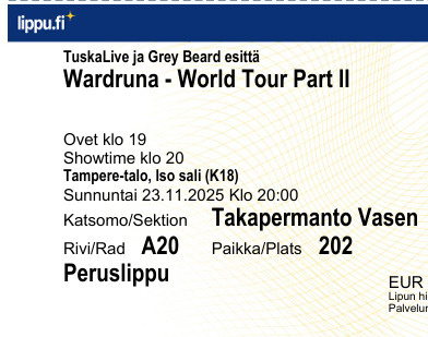 Wardruna Tampere-talo 14.10.2026