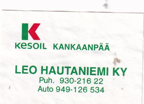Kankaanpää. Leo Hautaniemi Ky, Kesoil      s9/2