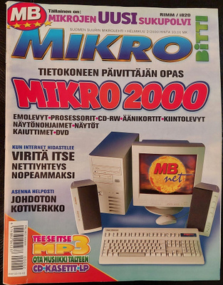 MikroBitti 2000/2001 CD-ROM -levyt + 5 vintage lehtiä
