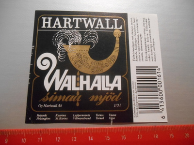 Wanhalla Simaa Hartwall etiketti