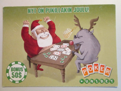 KULKEMATON NYT ON PUKILLAKIN JOULU UNIBET POKER MAINOSKORTTI