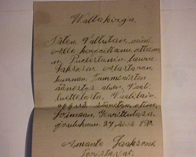 Valtakirja, äänestys, 1910.