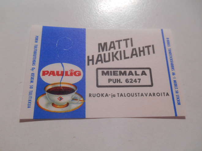 TT Etiketti Paulig Matti Haukilahti Miemala