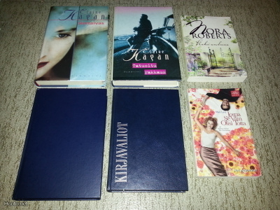 6Kpl Kirjoja ( Elaine Kagan , Nora Roberts , Crichton )