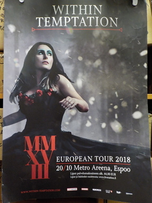 WITHIN TEMPTATION - EU 2018 TOUR, ESPOO KEIKKAJULISTE +