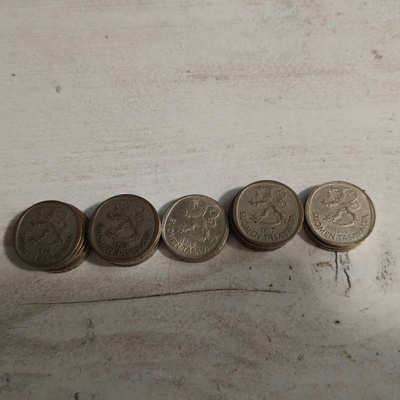 22 kpl 1 mk 1964-1968, Ag350