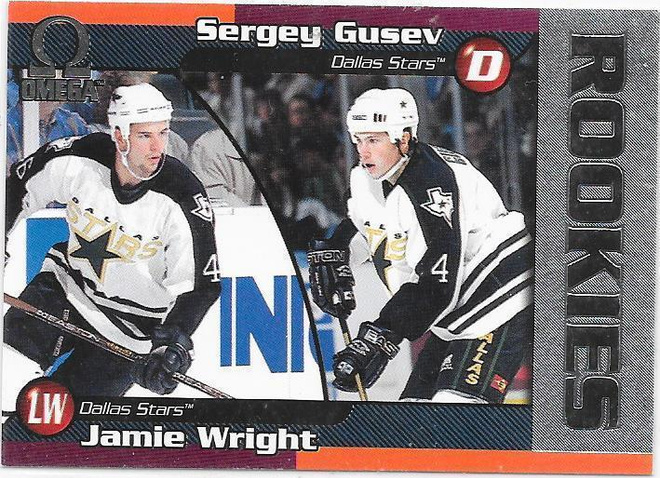 98-99 Pacific Omega #78 Sergei Gusev & Jamie Wright Lukko RC