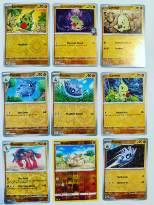 Pokemon Reverse Holo kortteja 9kpl