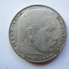 Natsi-Saksa 2 Reichsmark 1937 F Hindenburg hopeaa - pikkukuva 2