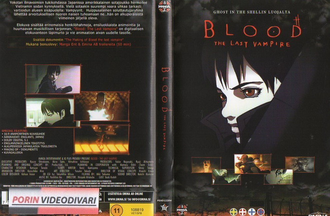 Blood The Last Vampire	(40 945)	k	-FI-	DVD	suomik.	(2)		2000