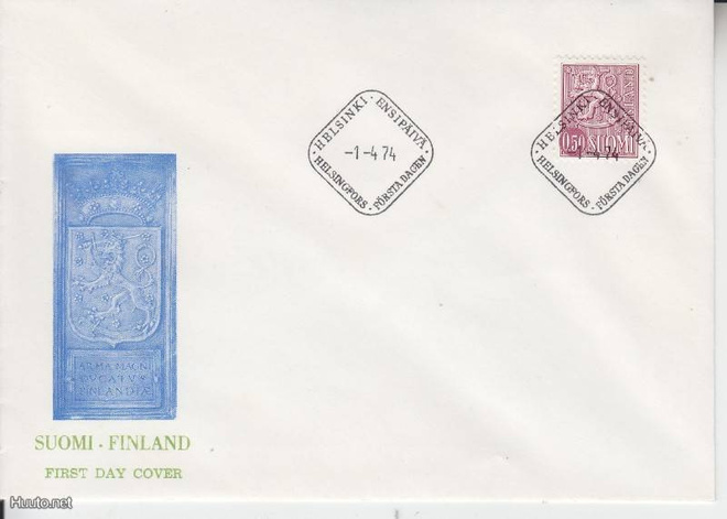 FDC 1974 50p violetti leijona