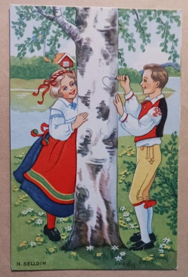 H. Selldin: Nuoripari helluntaina heilastamassa, 1923