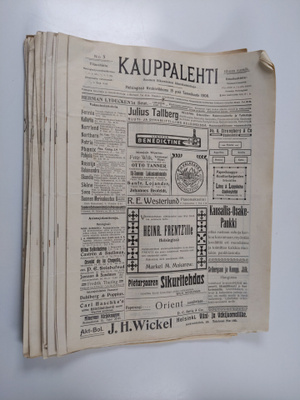Kauppalehti 1908 (20 nroa ; nrot 3, 5-9, 11-24) ; Pörssi-...