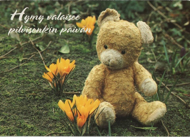 kortti Nalle ulkona tai sisällä - erilaisia