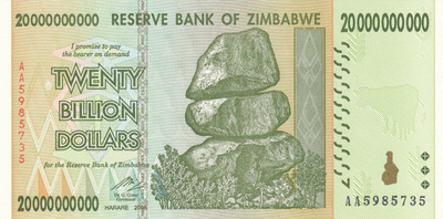 Zimbabwe 20.000.000.000 Dollars P86 #715