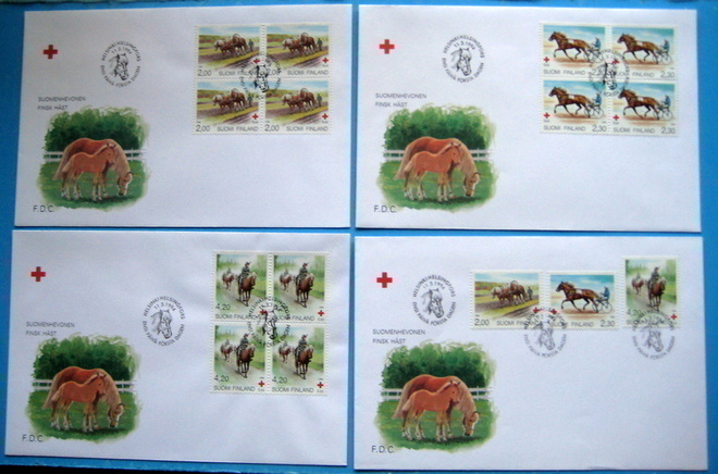 FDC-Spr 4 kpl. HEVOSET nelilöinä+sarjana11.3.1994  (39)