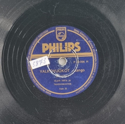 Savikiekko 1950 - Olavi Virta - Philips P 40006 H