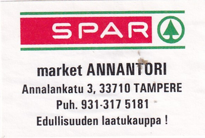 Tampere . SPAR market  Annantori , s74