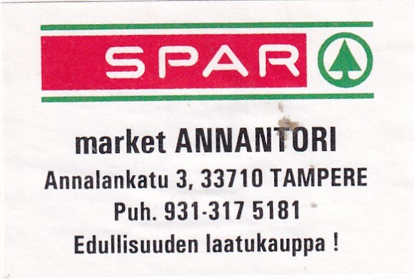 Tampere . SPAR market  Annantori , s74