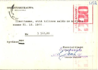 FIRMAKORTTI SOMAPURISTE HELSINKI