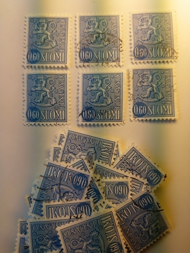 Malli 1963 Leijona sininen postimerkki 0,60 markka