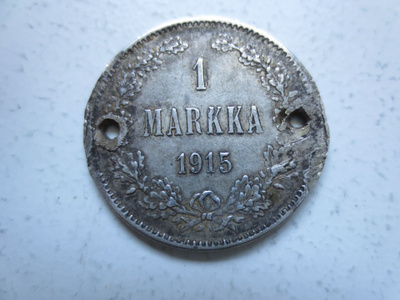 1 markka 1915 hopeaa
