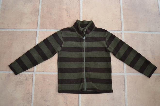 H&M ruskea-vihreä fleecepaita 122/128cm