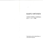 KAAPO WIRTANEN 100-VUOTISMUISTONÄYTTELY 26.6.-6.7.1986 VIHKO - pikkukuva 1