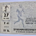 Helsinki 1952 Olympia Pääsylippu Lippu Yleisurheilu 27.7.52 - pikkukuva 1