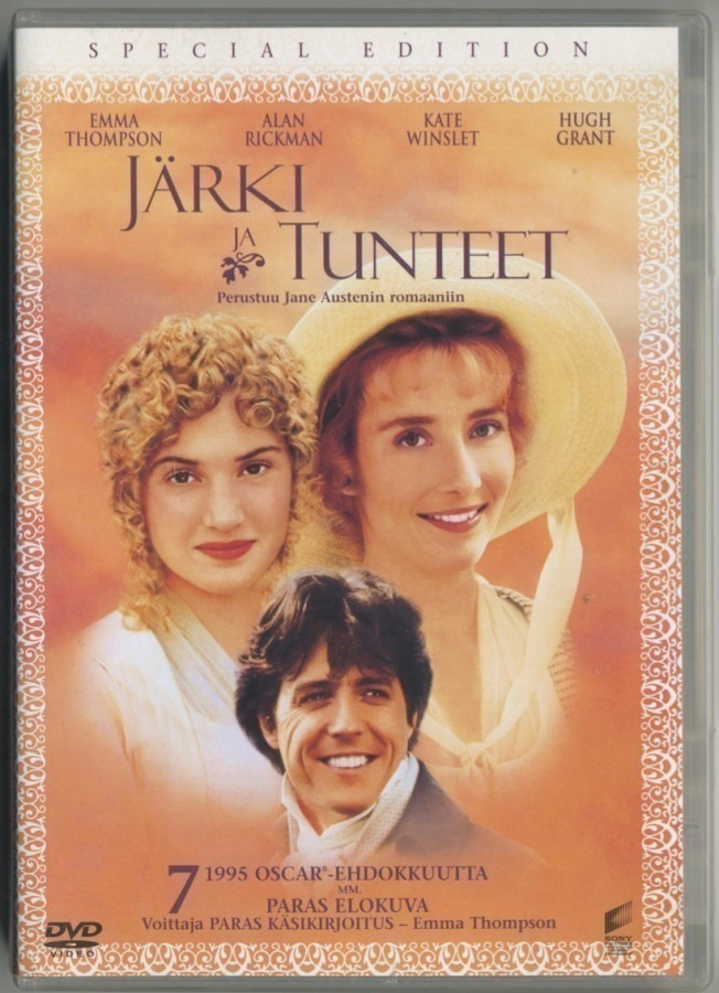 JÄRKI JA TUNTEET – Suomi-DVD 1995/2006 Jane Austen / Ang Lee