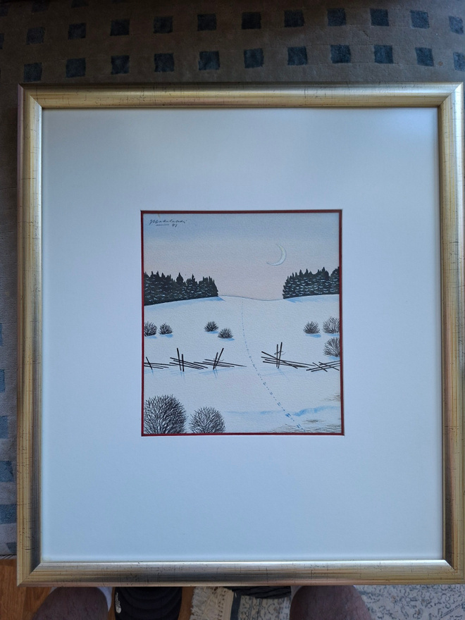 Juhani Hakalahti akvarelli Aamu v. 1981