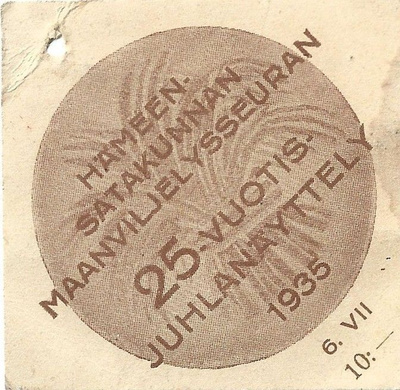 Hämeen-Satakunnan mv-seuran 25-vuotisjuhlanäyttely 1935