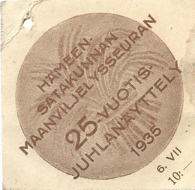 Hämeen-Satakunnan mv-seuran 25-vuotisjuhlanäyttely 1935