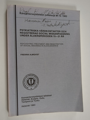 Fredrik Almqvist : Psykiatriska vårdkontakter och registr...