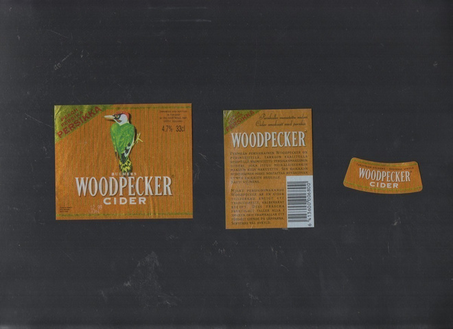 Hartwall WOODPECKER CIDER. Etiketti   1999