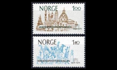 Norja 691-2 ** Maailmanpostiliitto 100v (1974)
