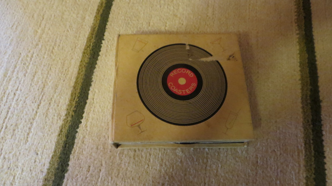 äänilevy lasinalustoja 5kpl record coasters made in japan