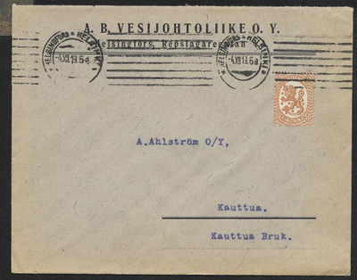 Postilähetys - Saarinen 0,50mk (LAPE 73) Helsinki 4.12.1919