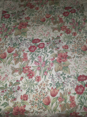 1 kpl kukkakuvioinen pitkä verho 155x150cm