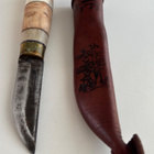 Puukko nahkatupella kahva koivu ja poronluu - pikkukuva 2