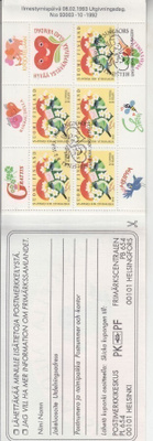Ystävyydellä 1992 kokonainen postimerkkivihko leimattuna