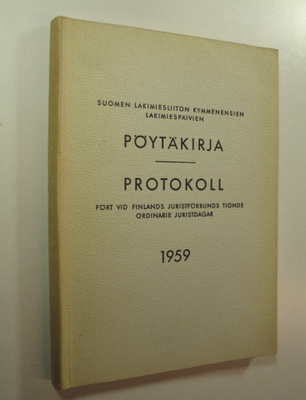 Suomen lakimiesliiton lakimiespäivien pöytäkirja 1959