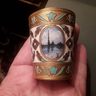 Venäläinen snapsilasi. Metalli , cloisonne koristelu - pikkukuva 1