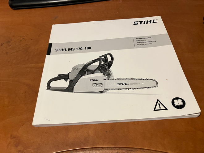 STIHL MS 170,180 MOOTTORISAHA OHJEKIRJA HYVÄ
