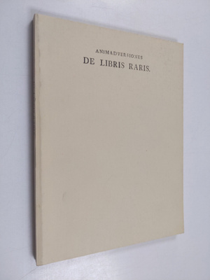 Henrik Gabriel Porthan : Animadversiones de libris raris 1-2