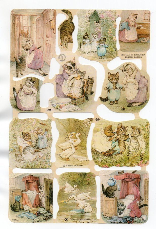 KIILTOKUVA-ARKKI °°Beatrix Potter°° /Mlp (Tom Kitten)