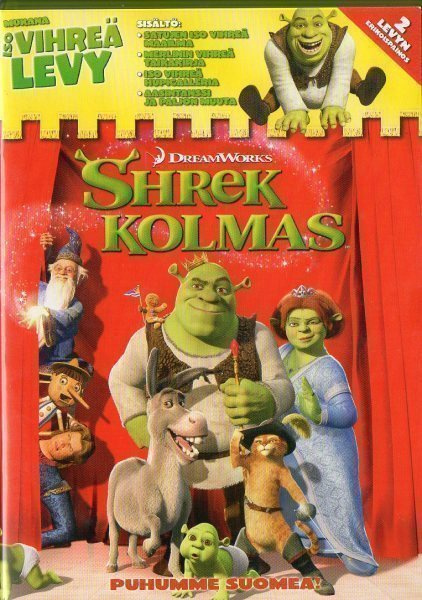 SHREK KOLMAS	(26 597)	-FI-	DVD	(2)		2 dvd (iso vihreä levy)